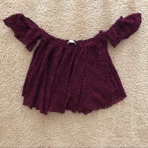 Free People off the shoulder crotchet top